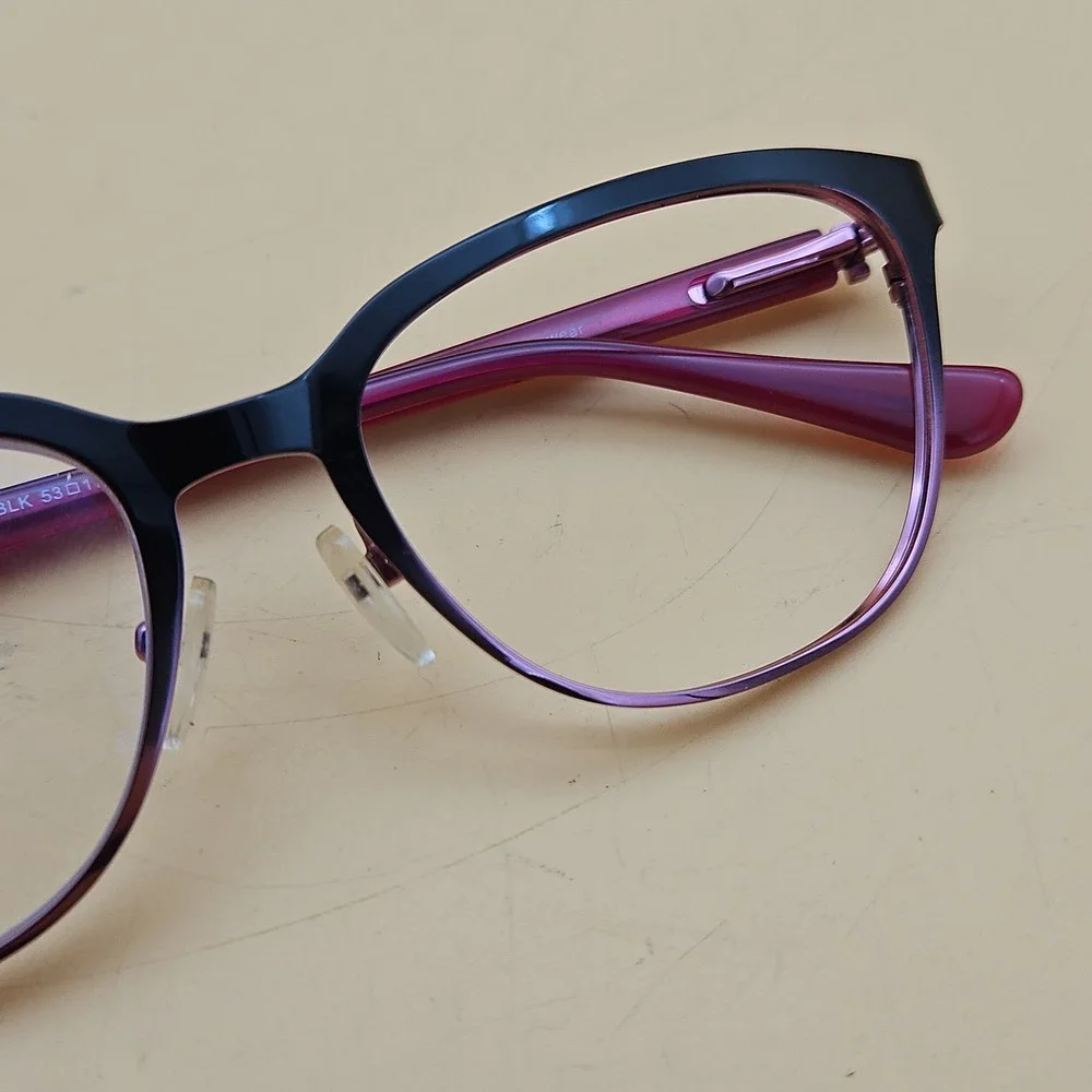 Betsey Johnson Eyeglasses Frames Only Cat Eye Pink Black Women's Glasses